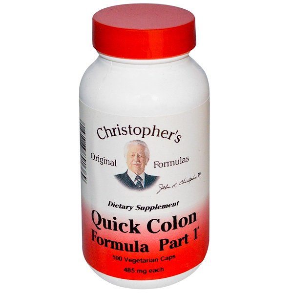 Christopher's Original Formulas Quick Colon Formula Part 1, 485mg 100 Veggie Caps