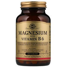 Load image into Gallery viewer, Solgar Magnesium with Vitamin B6 250 Tablets