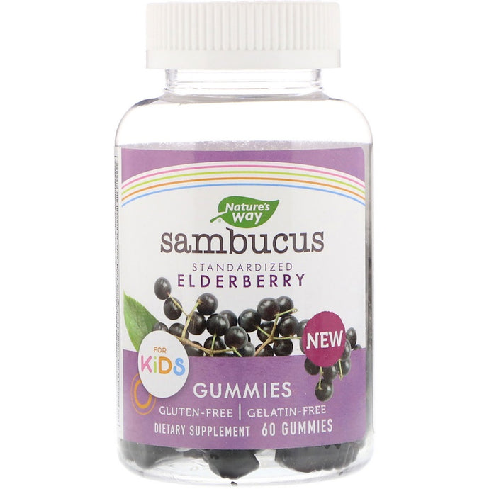 Nature's Way Sambucus Gummies for Kids Standardized Elderberry 60 Gummies