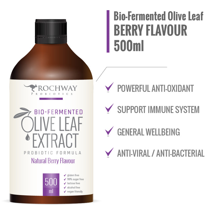 Rochway Olive Leaf Extract 500 ml Natural Berry Flavour