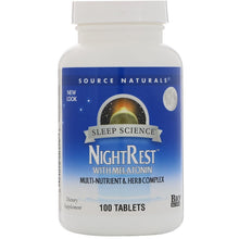 Load image into Gallery viewer, Source Naturals, Sleep Science, NightRest with Melatonin, 100 Tablets