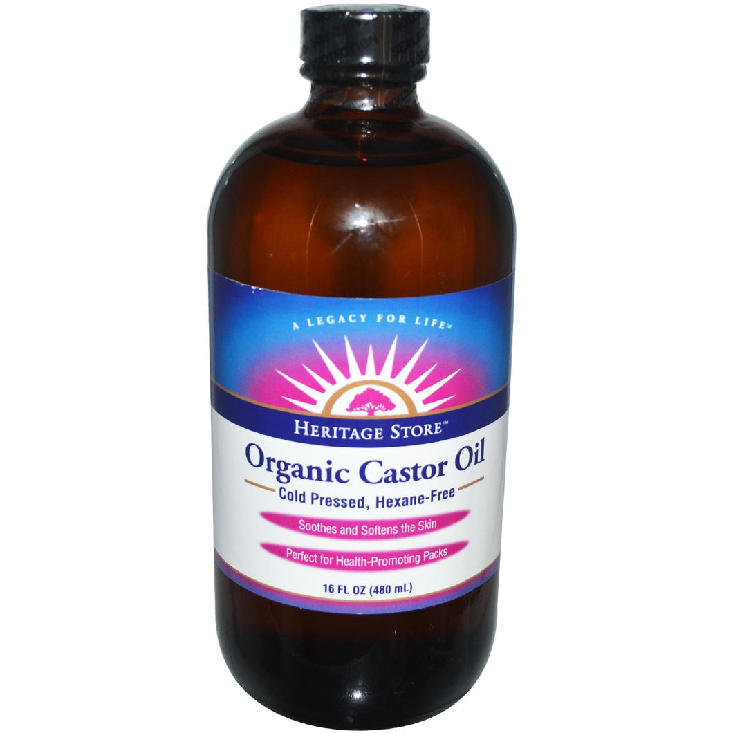 Heritage Products, Organic Castor Oil, 480 ml - Supplement