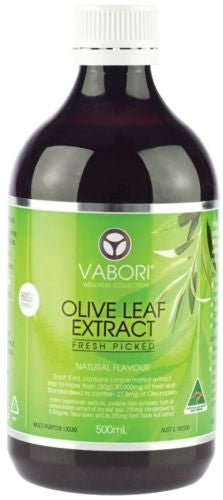 Vabori Olive Leaf Extract Natural 500ml - Health Supplement