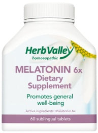 Herb Valley Homoeopathic Melatonin 6 x (3 mg) 60 Tablets