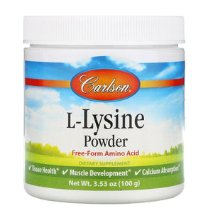 Carlson Labs L-Lysine Amino Acid Powder 3.53 oz (100g)