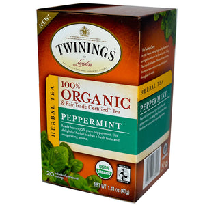 Twinings, 100% Organic Herbal Tea, Peppermint, 20 Tea Bags, 40 g