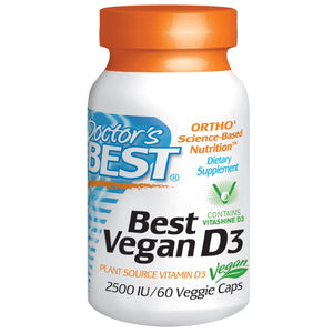 Doctor's Best Vegan D3 Contains “Vitashine D3“ 2500IU 60 Veggie Capsules