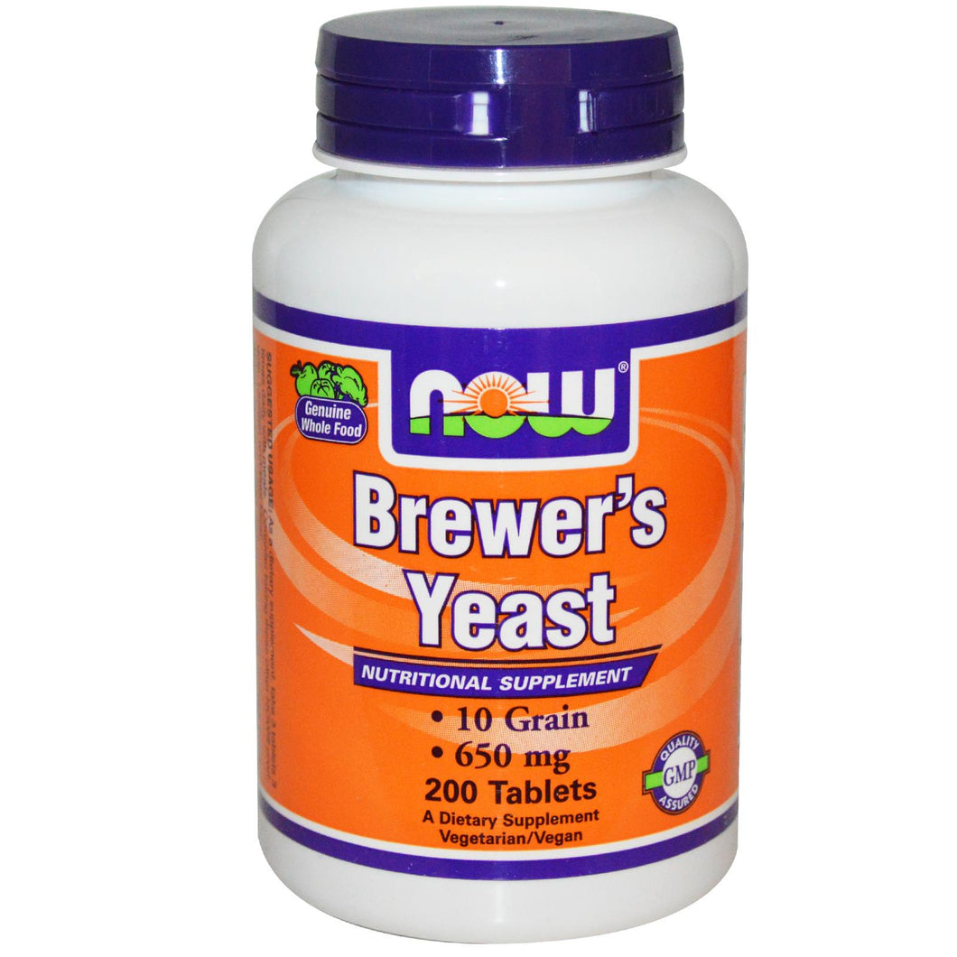 Now Foods, Brewer's Yeast, 650 mg, 200 Tablets - Dietary Supplement