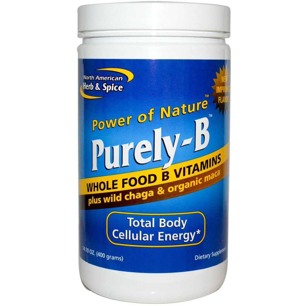 North America, Herb & Spice Co., Purely-B, Genuine Whole Foods B Vitamins, Powder, 400 g
