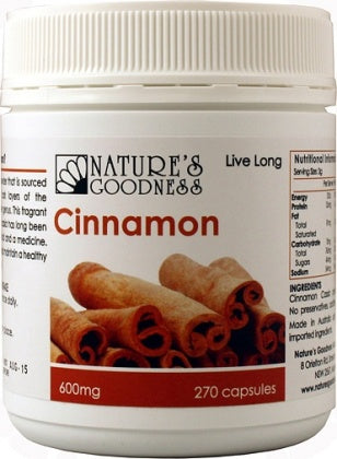 Nature's Goodness, Cinnamon, 600 mg, 270 Capsules