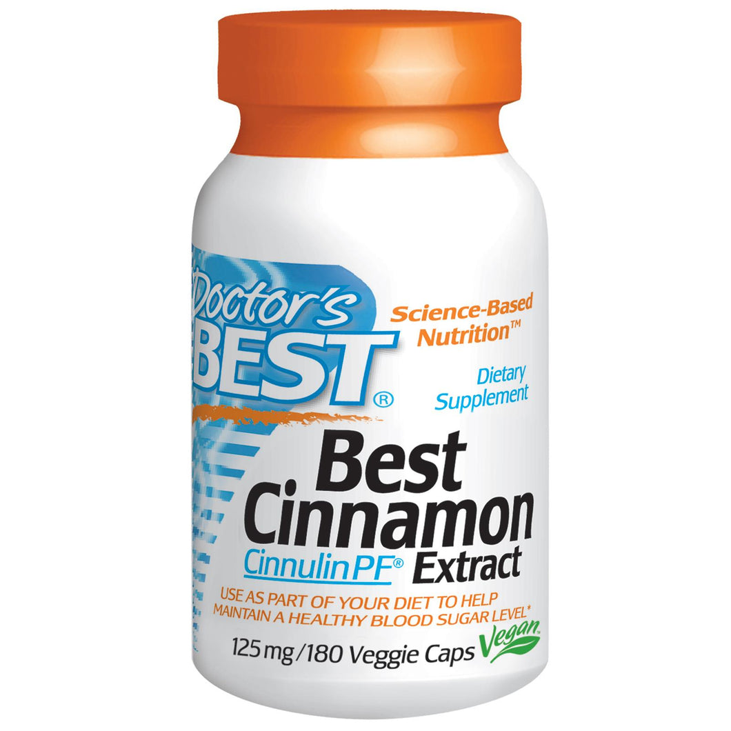Doctor's Best, Cinnamon Extract, 125 mg, 180 V/Capsules