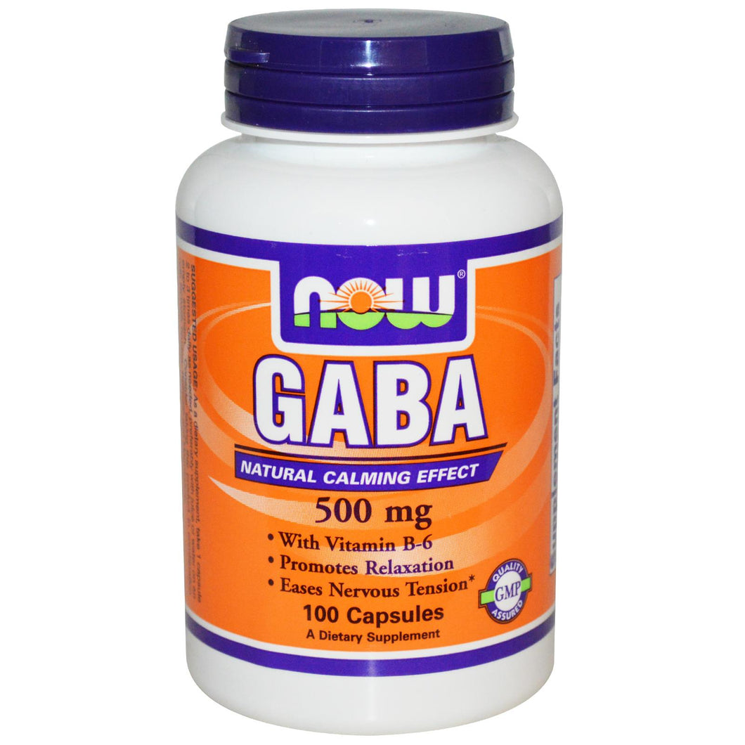 Now Foods GABA 500mg 100 Capsules - Dietary Supplement