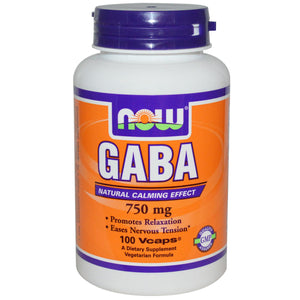 Now Foods GABA 750 mg 100 VCaps - Dietary Supplement