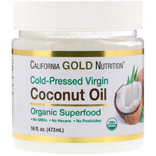 Load image into Gallery viewer, California Gold Nutrition Cold-Pressed Organic Virgin Coconut Oil 16 fl oz (473ml)