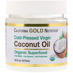 California Gold Nutrition Cold-Pressed Organic Virgin Coconut Oil 16 fl oz (473ml)