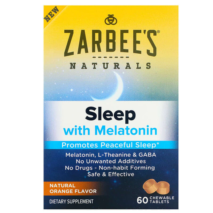 Zarbee's, Children's Sleep with Melatonin, For Children 3 Years +, Natural Grape, 50 Chewable Tablets