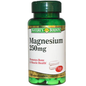 Nature's Bounty Magnesium 250mg 100 Caplets - Mineral Supplement