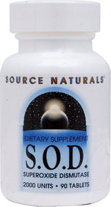 Source Naturals, S.O.D, 2000 Units, 90 Tablets - Dietary Supplement