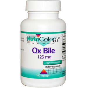 Nutricology Ox Bile 125 mg 180 VCaps - Dietary Supplement