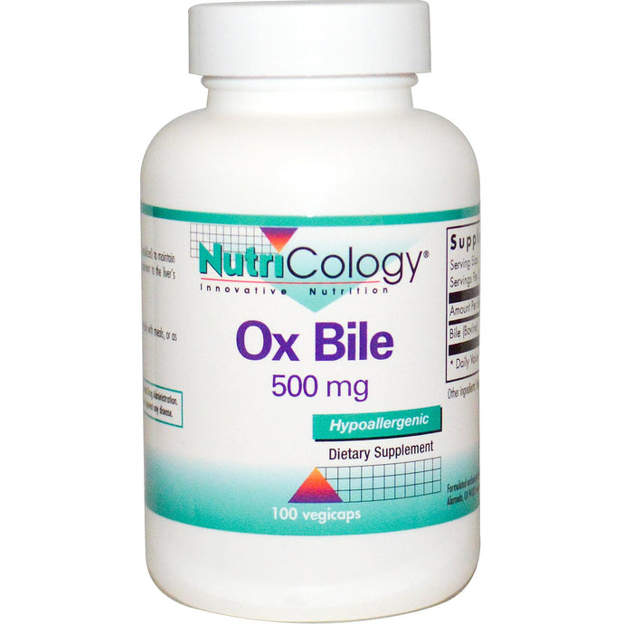 Nutricology Ox Bile 500mg 100 VCaps - Dietary Supplement