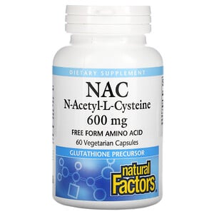 Natural Factors NAC N-Acetyl-L-Cysteine 600mg 60 Vegetarian Capsules