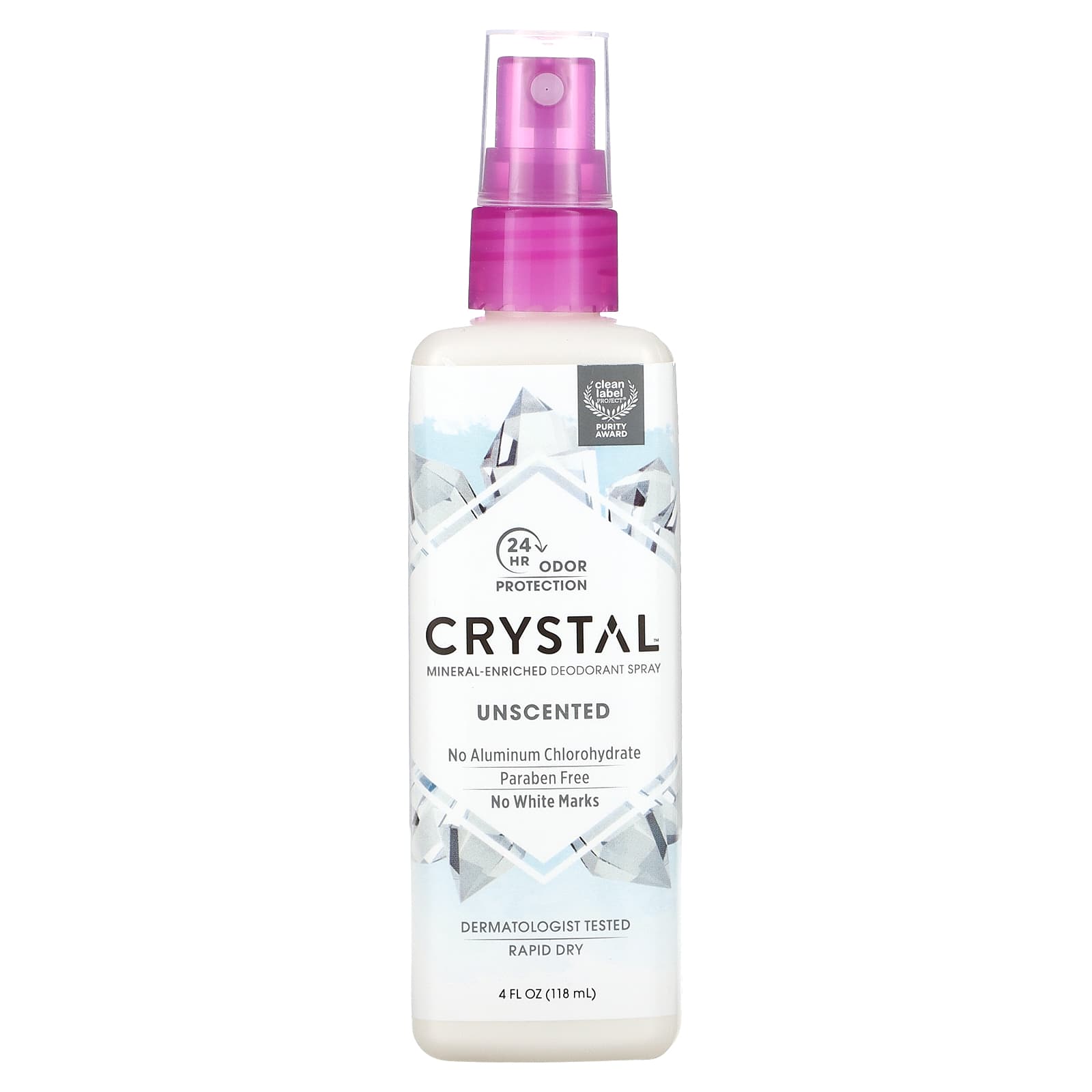 Crystal Body Deodorant, Mineral-Enriched Deodorant Spray, Unscented, 4 fl oz (118 ml)