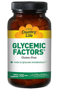 Country Life Glycemic Factors Gluten Free 100 Tablets