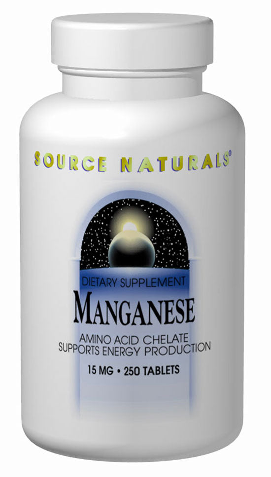 Source Naturals Manganese 10mg 250 Tablets - Dietary Supplement