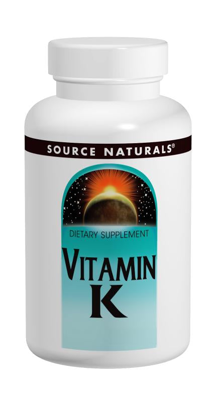 Source Naturals, Vitamin K, 500 mcg, 200 Tablets - Dietary Supplement