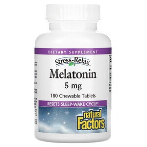 Natural Factors Stress-Relax Melatonin 5mg 180 Chewable Tablets
