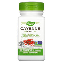 Load image into Gallery viewer, Nature&#39;s Way, Cayenne Fruit, 40,000 SHU/g, 100 Vegan Capsules