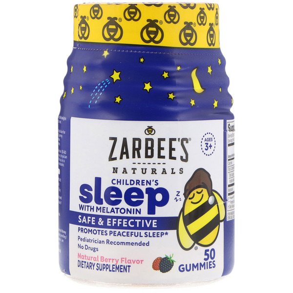 Zarbee's Melatonin Natural Berry Flavor Ages 3+ 50 Gummies