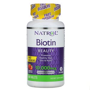 Natrol Biotin Maximum Strength Strawberry 10000mcg 60 Tablets