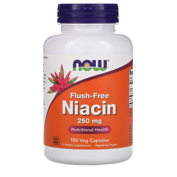 Now Foods Flush-Free Niacin 250mg 180 Veg Capsules