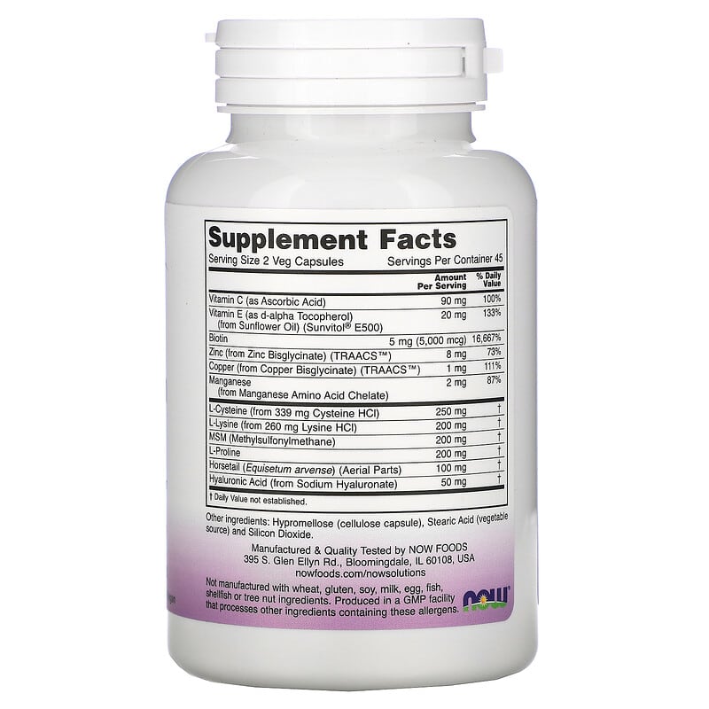 NOW Foods, Solutions, Vegan Hair, Skin & Nails, 90 Veg Capsules