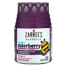Load image into Gallery viewer, Zarbee&#39;s, Children&#39;s Mighty Bee, Elderberry Immune Support, Natural Berry, For Ages 2+, 42 Gummies