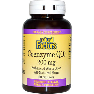 Natural Factors,CoEnzyme Q10, 200 mg, 60 Softgels - Dietary Supplement