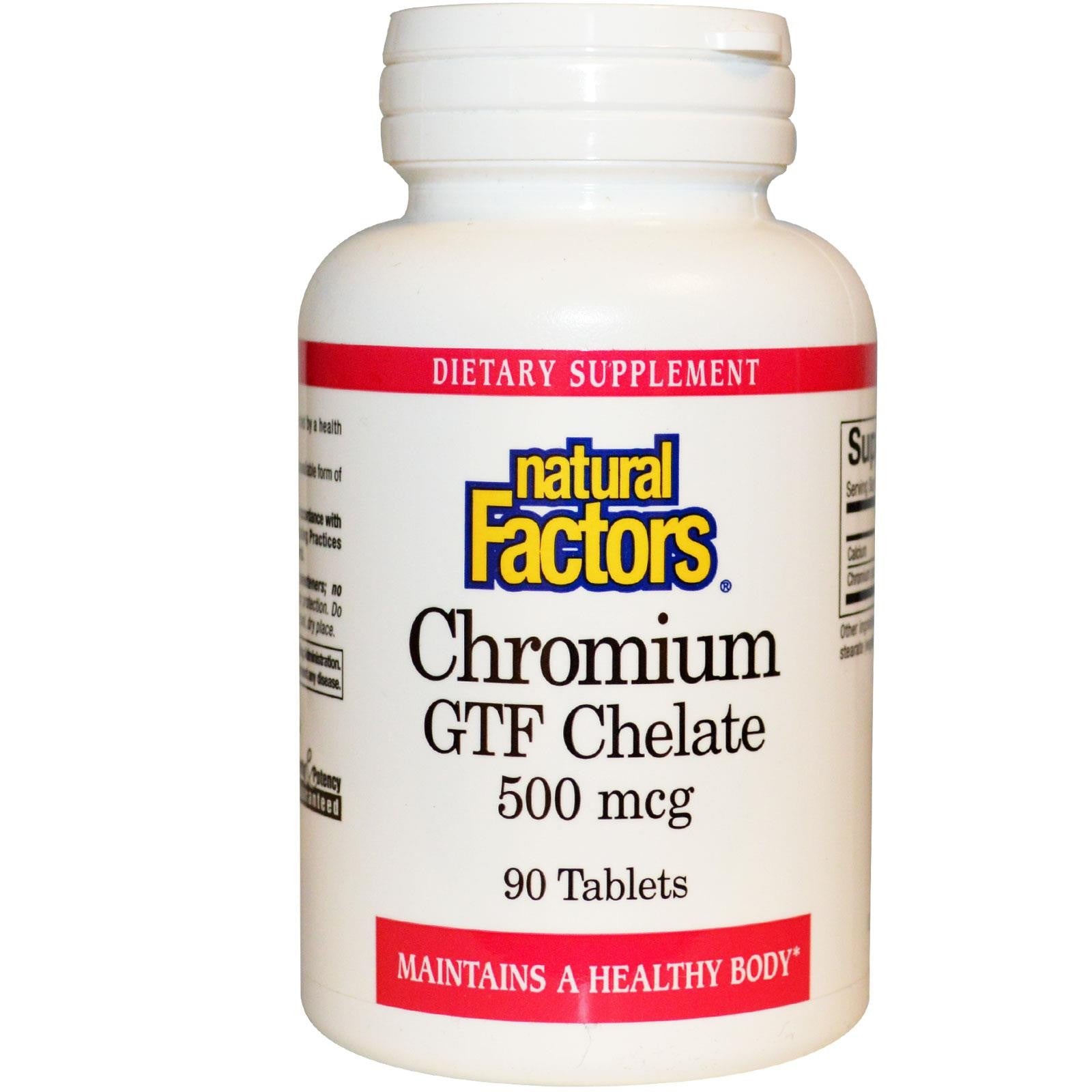 Natural Factors, Chromium GTF Chelate, 500 mcg, 90 Tablets