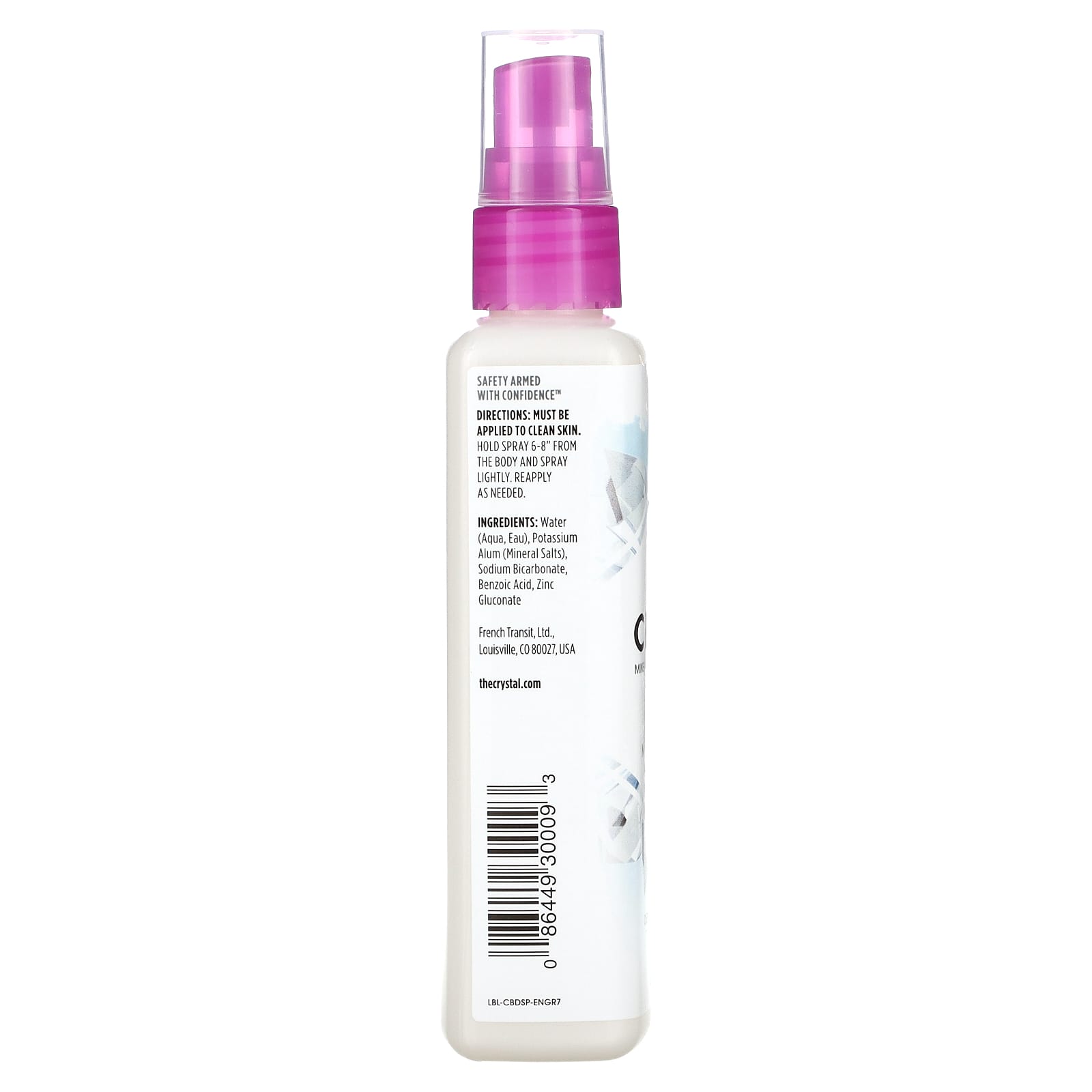 Crystal Body Deodorant, Mineral-Enriched Deodorant Spray, Unscented, 4 fl oz (118 ml)