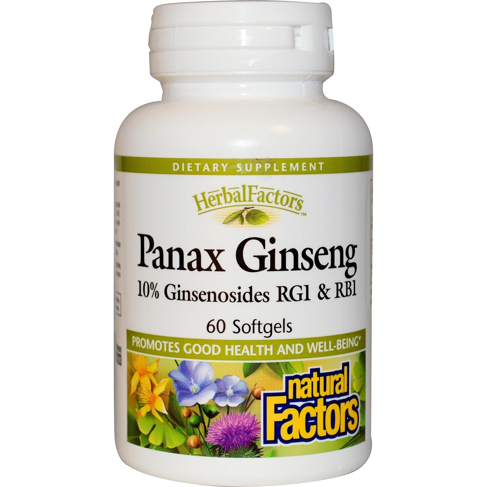 Natural Factors, HerbalFactors, Panax Ginseng, 60 Softgels