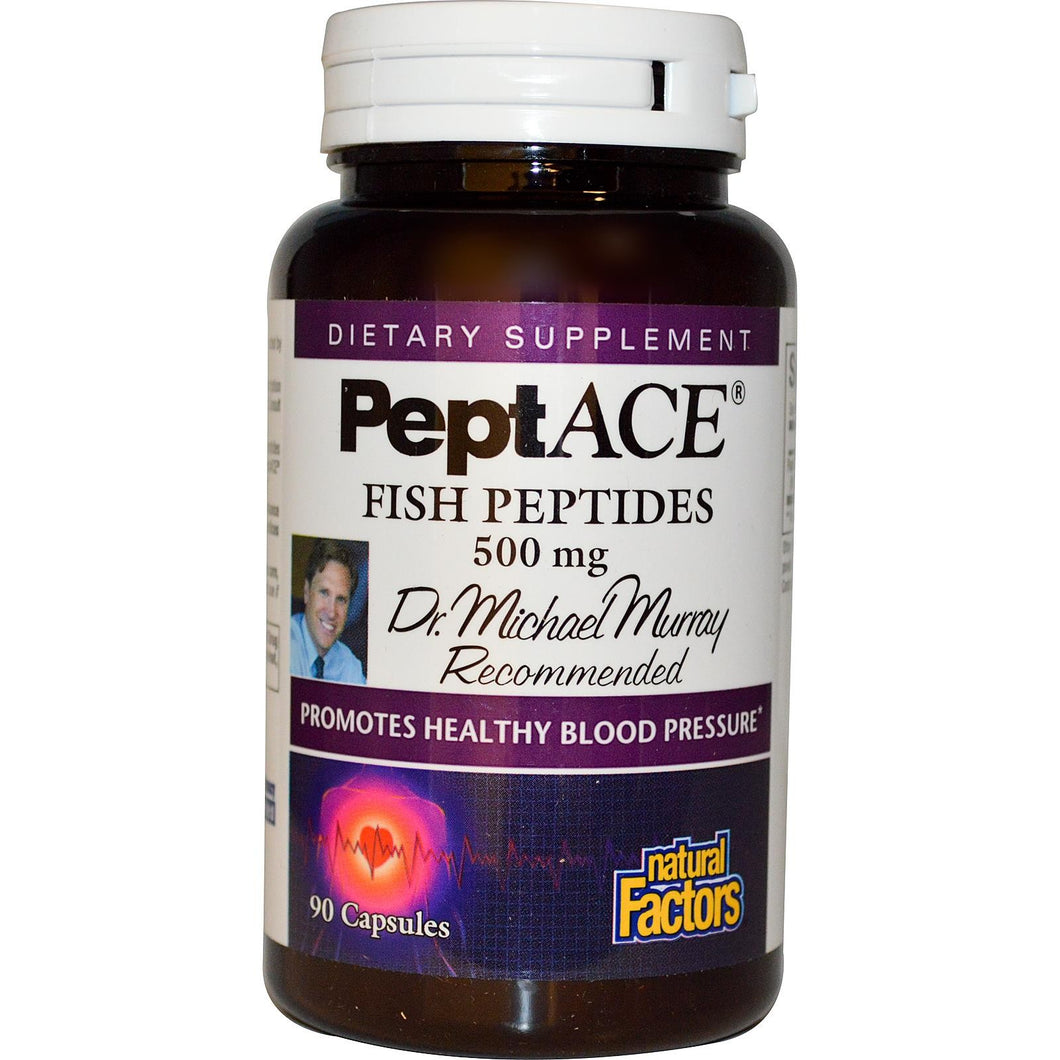 Natural Factors PeptAce Fish Peptides 500 mg 90 Capsules