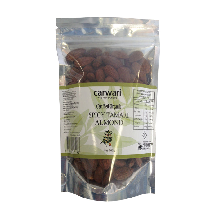 Carwari, Organic, Spicy Tamari Almonds, 200 g - Health Supplement