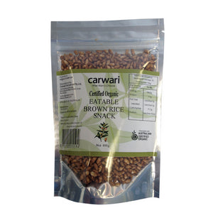 Carwari, Organic Eatable Brown Rice Snack, 100 g - Health Supplement