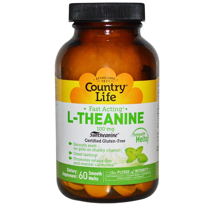 Country Life, L-Theanine, 100 mg, 60 Chewable Tablet