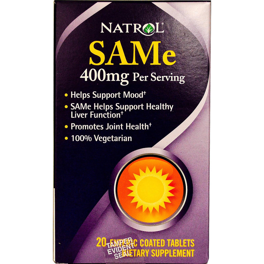Natrol, SAMe, 400 mg, 20 Enteric Coated Tablets