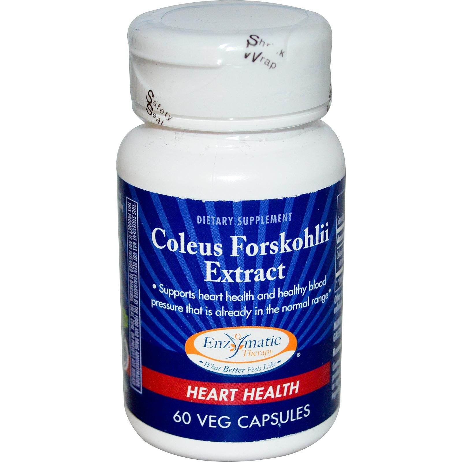 Enzymatic Therapy, Coleus Forskohlii, Extract, Heart Health, 60 Capsules