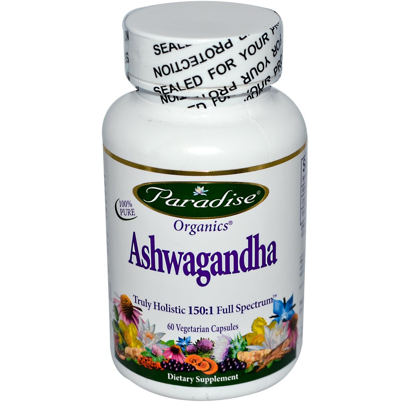 Paradise Herbs, Organics, Ashwagandha, 60 Veggie Caps