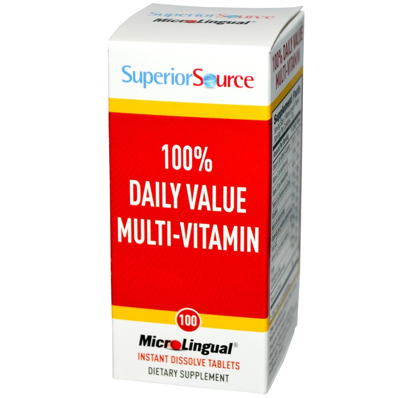 Superior Source Daily Multi-Vitamin 100 Microlingual Instant Dissolve Tablets