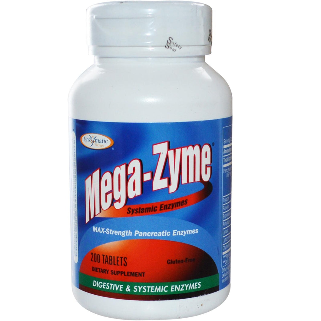 Enzymatic Therapy, Mega-Zyme, Systemic Enzymes, 200 Tablets