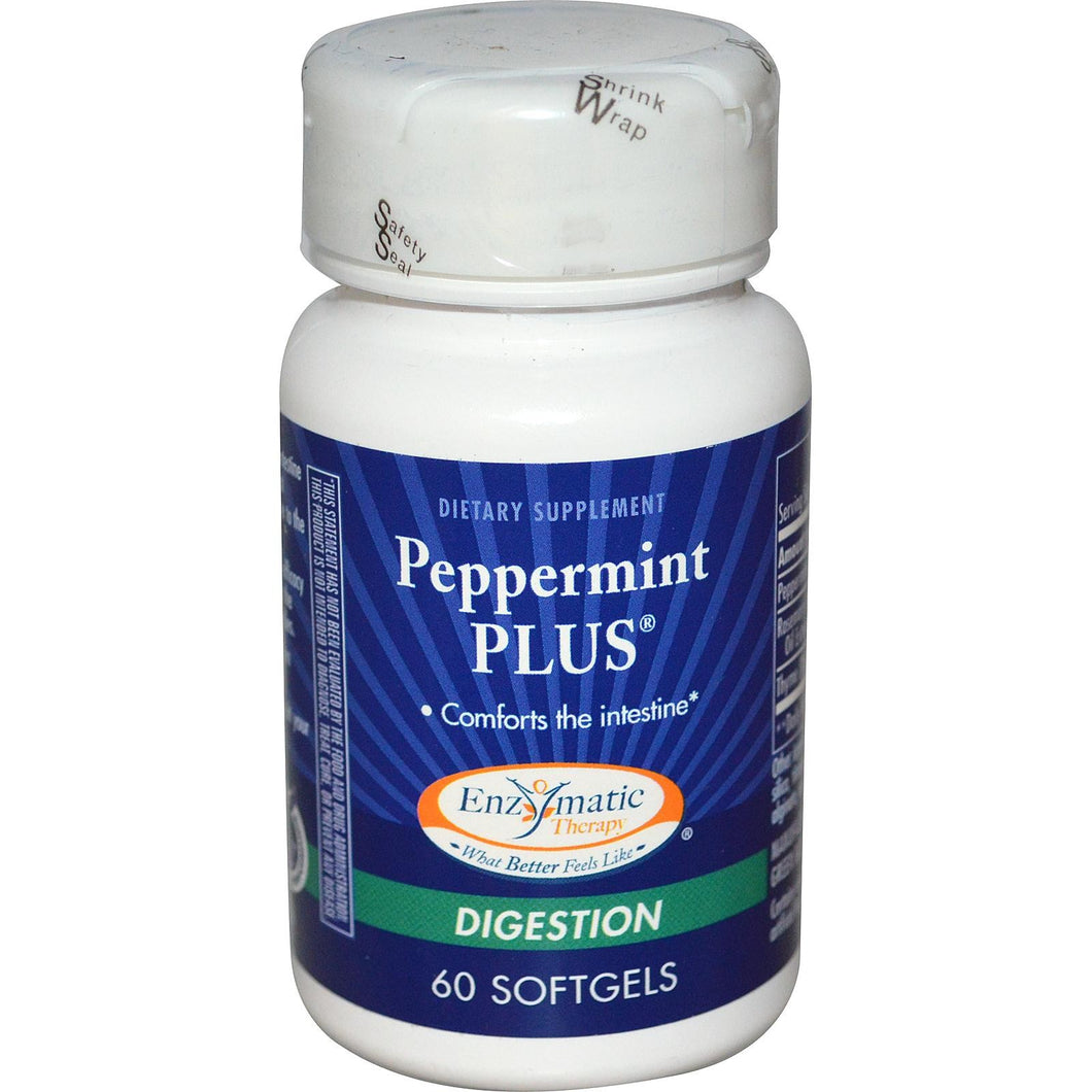 Enzymatic Therapy, Peppermint Plus, 60 Softgels - Dietary Supplement